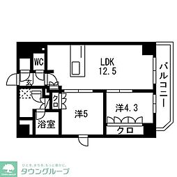 TRADIS両国III 2LDKの間取図画像