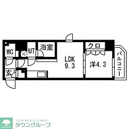 TRADIS両国III 1LDKの間取図画像