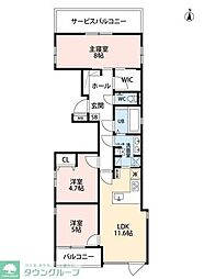 URNA SANDS 3LDKの間取図画像