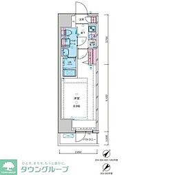 ジェノヴィア浅草Vスカイガーデン 1Kの間取図画像