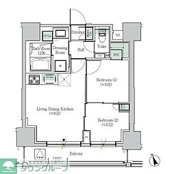 ONEROOFRESIDENCE浅草橋 2LDKの間取図画像
