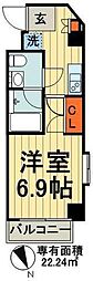 アーデン門前仲町 1Kの間取図画像