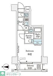 ムニレジデンス上野 1Kの間取図画像