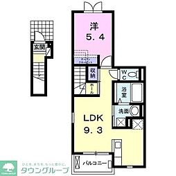 フレグランスベル 1LDKの間取図画像