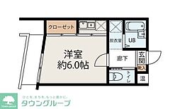 アヴァンセ西遊 1Kの間取図画像