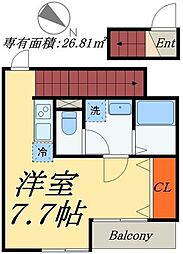 comfortアイリス ワンルームの間取図画像