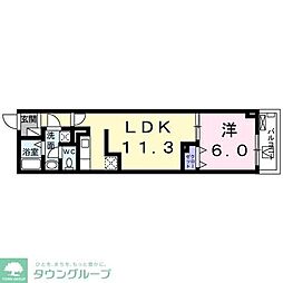 フェリーチェ・ヴィータ 1LDKの間取図画像