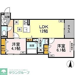 セレスティア柴又V 2LDKの間取図画像