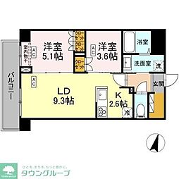 ロイジェント西新井 2LDKの間取図画像