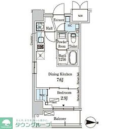 PARKAXIS本所吾妻橋サウスレジデンス 1DKの間取図画像