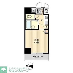 HF亀戸レジデンス 1Kの間取図画像