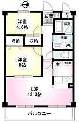 スターフラッツ 2LDKの間取図画像