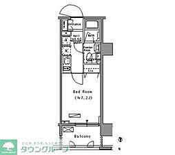 パークアクシス住吉 1Kの間取図画像