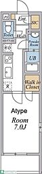 プリムロウズ西新小岩 1Kの間取図画像