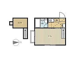 タウンコートヤギサワ 1階1Kの間取り