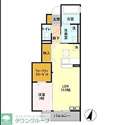 ハイム・ジョルニ 1階1LDKの間取り