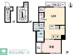 Wood Crest 天沼 Residence 3階1LDKの間取り
