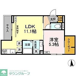 Asset-Court花小金井南町 1階1LDKの間取り