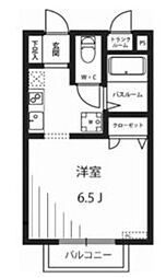 ガーデンヴィラ 2階1Kの間取り