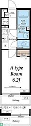 リブリ・ラヴィアンローズ・国立 2階1Kの間取り