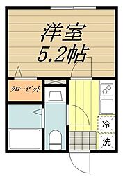 GRANBIOS久我山 2階1Kの間取り