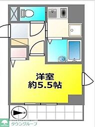 コアパレス常葉6 2階1Kの間取り