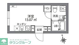 グレンジフォード高円寺南 1階ワンルームの間取り