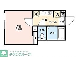 グランクオール野方フロント 3階1Kの間取り