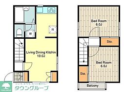 メゾン・ノット 1階2LDKの間取り