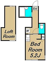 プレステージ笹塚 1階1Kの間取り