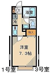 ハイム・ラグ・ドール 2階1Kの間取り