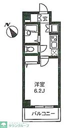 フローラ荻窪 2階1Kの間取り