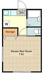 シャルムコート 1階1Kの間取り