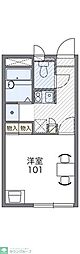 レオパレス峰 2階1Kの間取り
