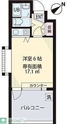 アティクス吉祥寺 1階ワンルームの間取り