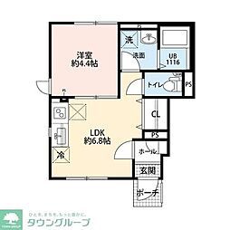 ヴィエント境南 101 1階1LDKの間取り