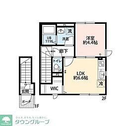 ヴィエント境南 203 2階1LDKの間取り