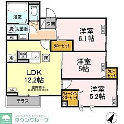 セレスティア荻窪 1階3LDKの間取り