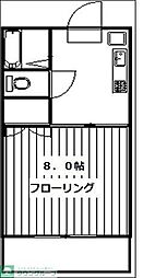 オークキャビンズ武蔵野 2階1DKの間取り