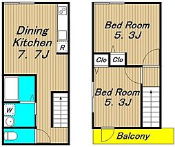 ミハス上高井戸 2階2DKの間取り