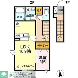 カサ・ベルデ 2階1LDKの間取り