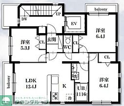 シャッツクヴェレ 2階3LDKの間取り