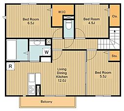 Ｐａｔｉｏ　Ｖｅｒｄｅ　Ａ 2階3LDKの間取り