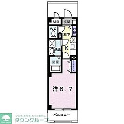 ソル・レヴェンテ 3階1Kの間取り