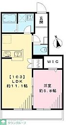 SAKURA Terrace 1階1LDKの間取り