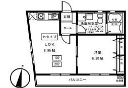 クレッシェンテ 1階1LDKの間取り