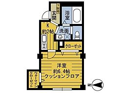 シェリーローズ 3階1Kの間取り