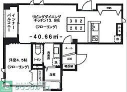 ALBANO 2階1LDKの間取り