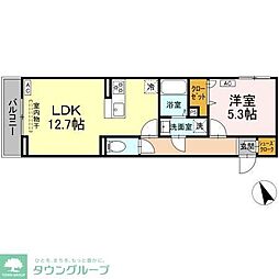 セレスティア鷺宮 1LDKの間取図画像