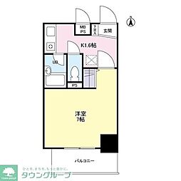 ティアラA 1Kの間取図画像